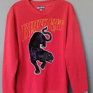 Men's Black Pike Sweatshirt Black Cat Size XL Burgundy